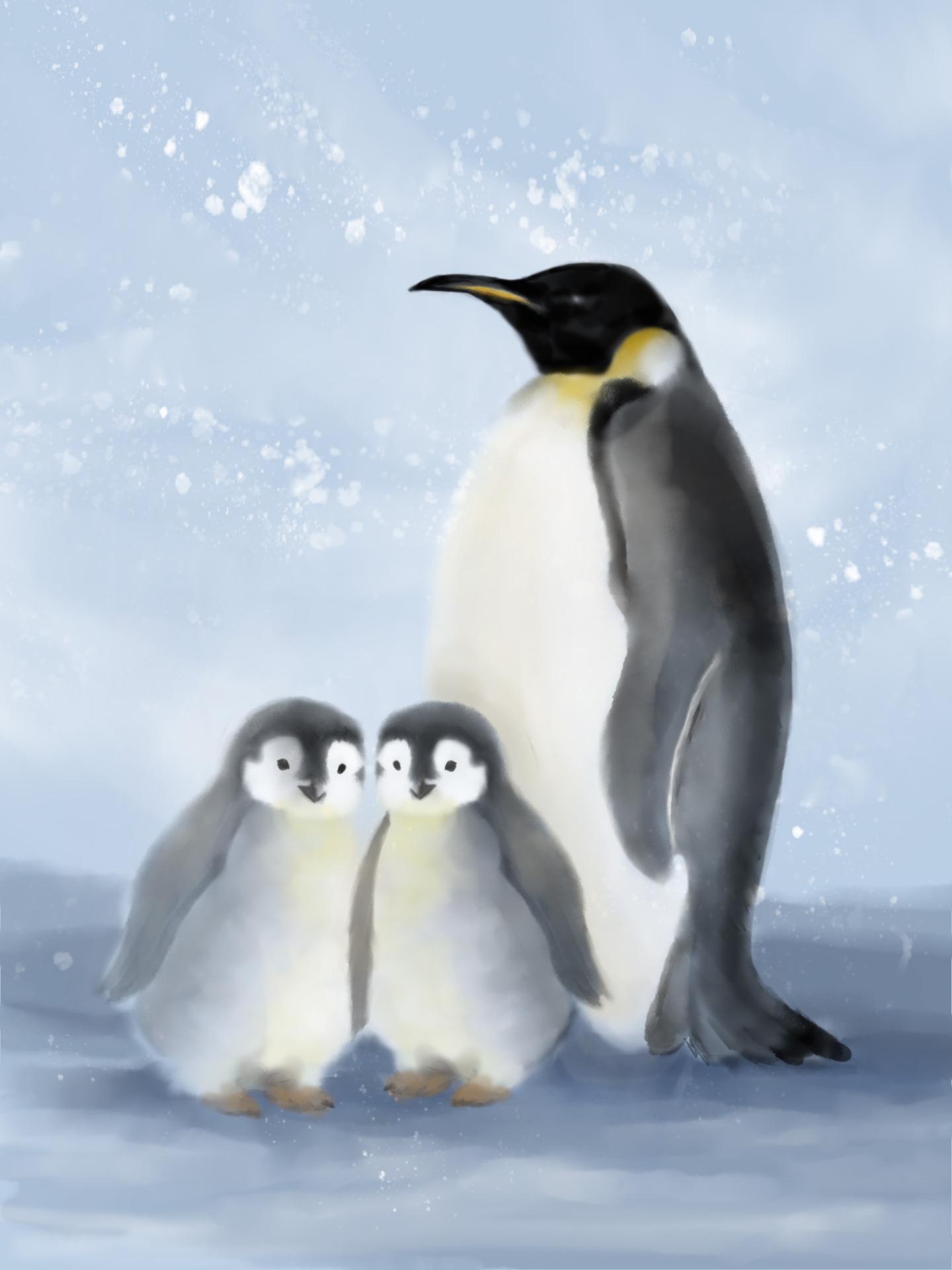 Pingviinikaksoset , digimaalaus