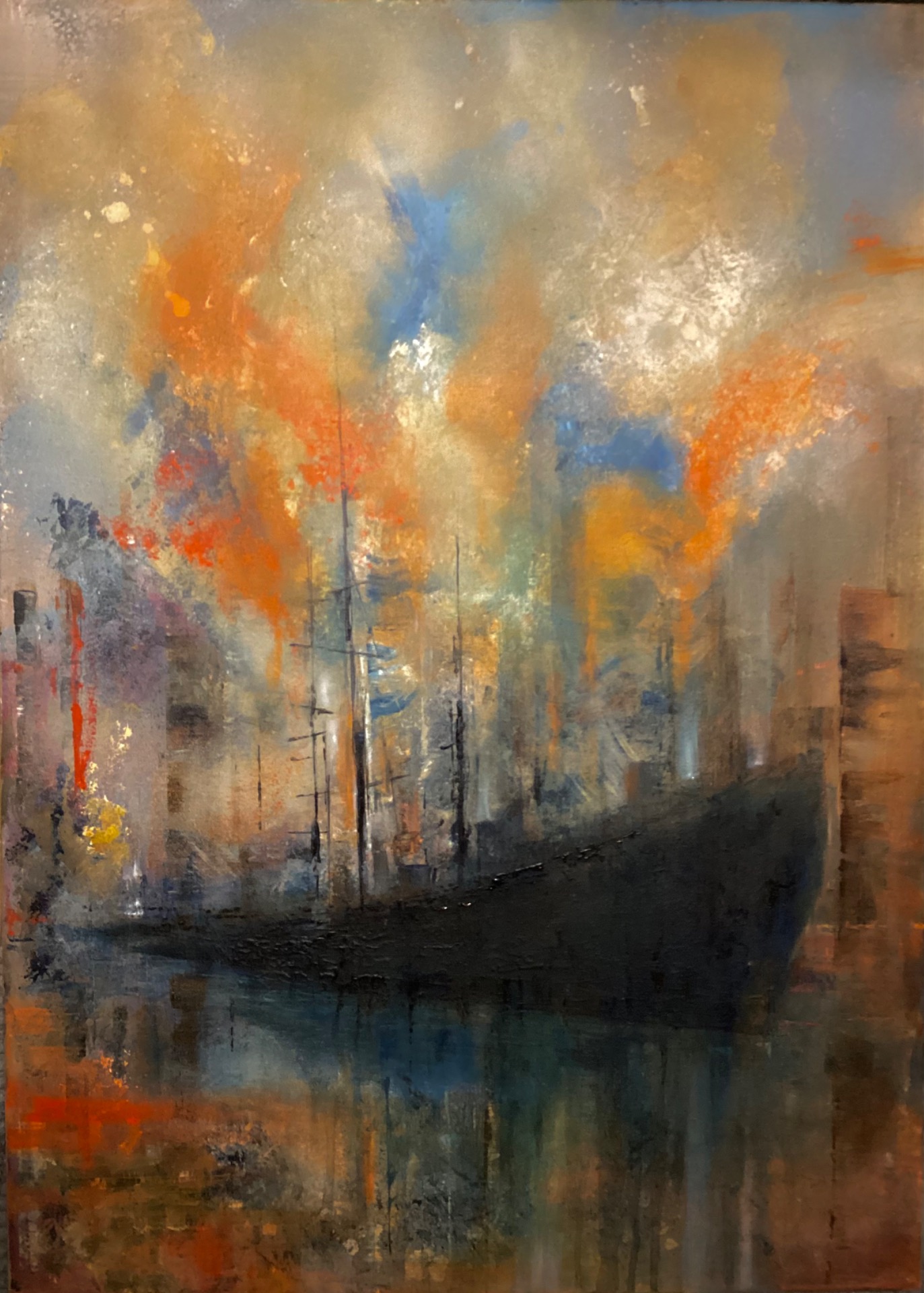 VÄRIKÄS TARINA Akryylimaalaus kankaalle 50x70cm. 