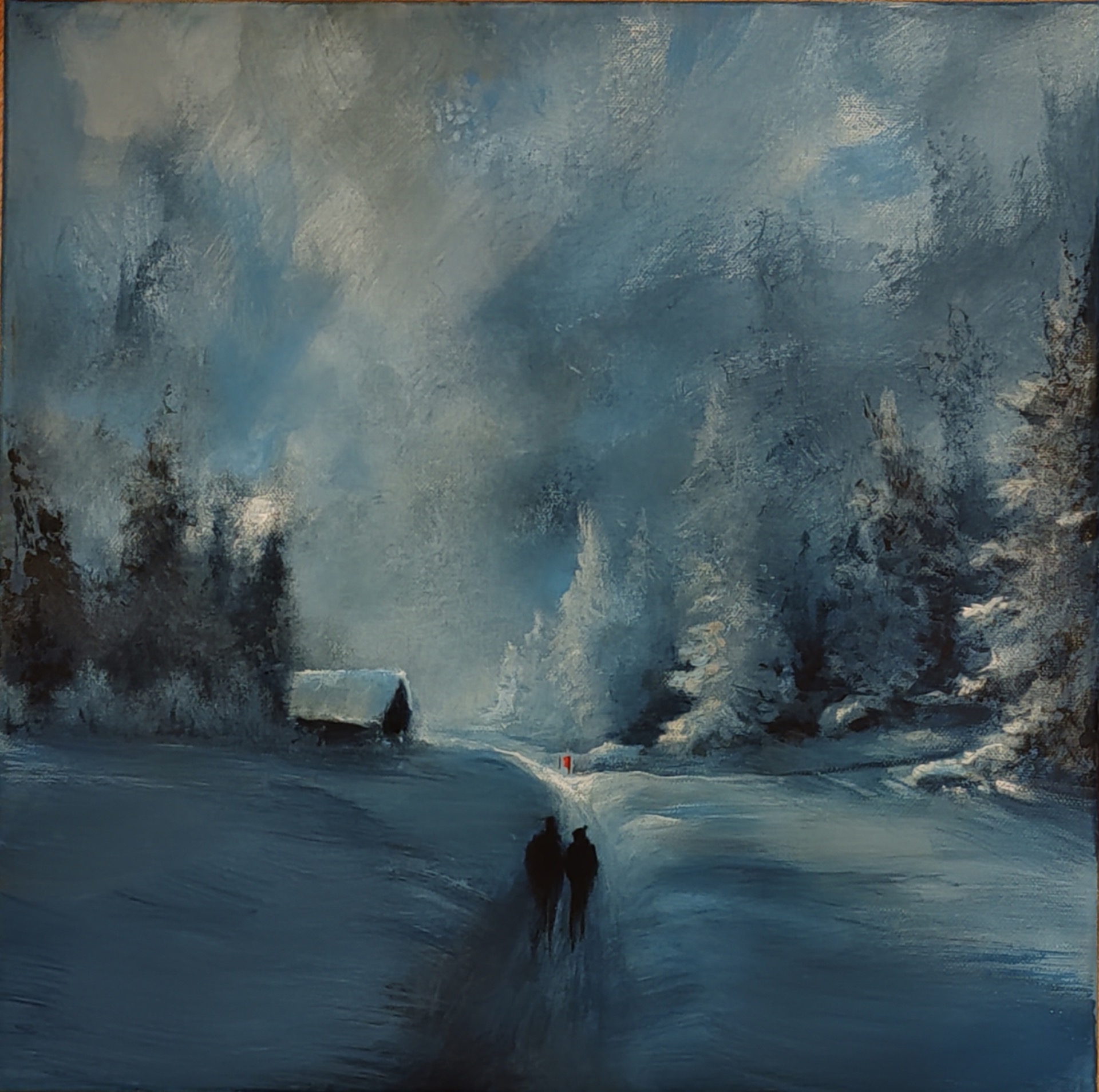 SAATA MUT POSTILAATIKOLLE Akryylimaalaus kankaalle 40x40cm. 150€