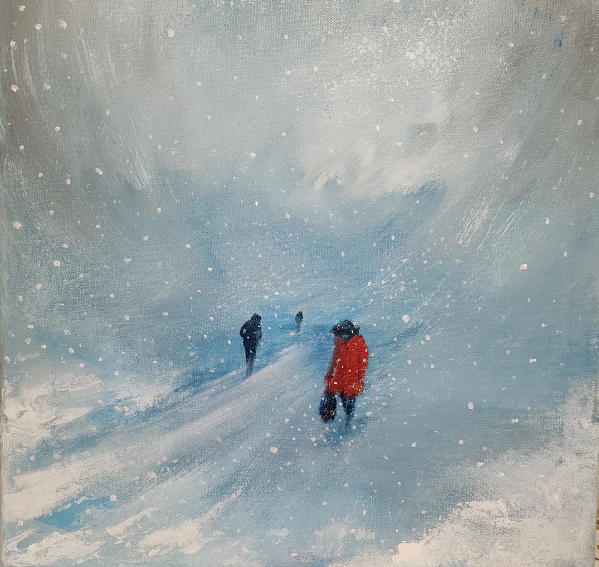 PYRYSSÄ. Akryylimaalaus kankaalle 40x40cm. 180€