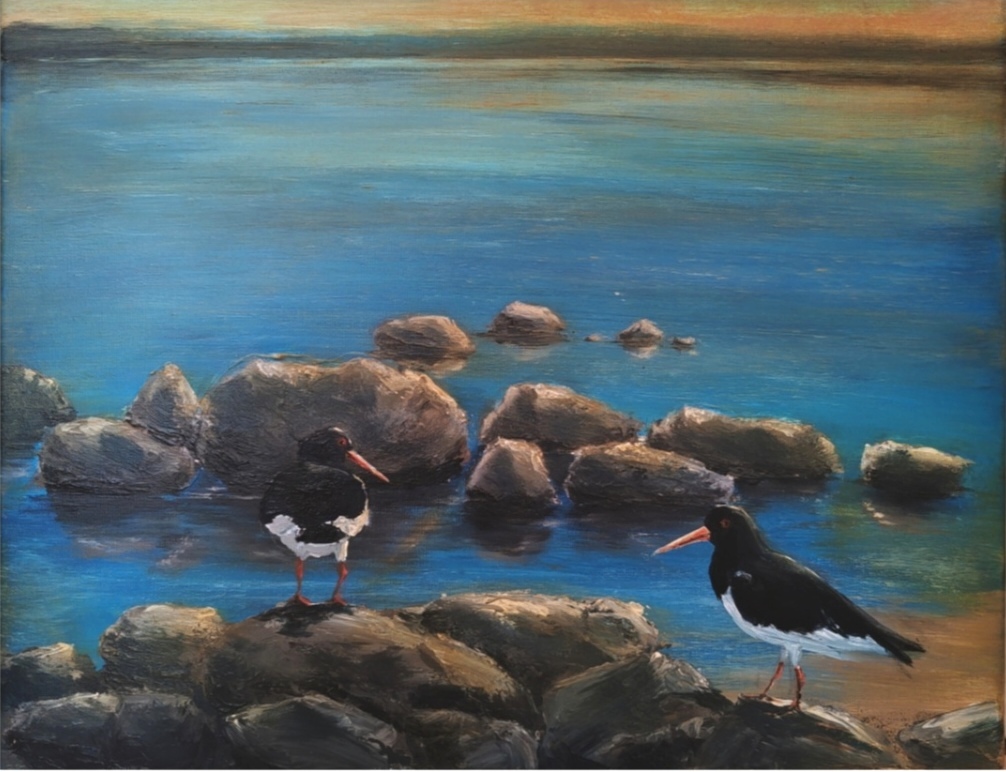 MERIHARAKAT. Akryylimaalaus kankaalle 50x40cm. 140€