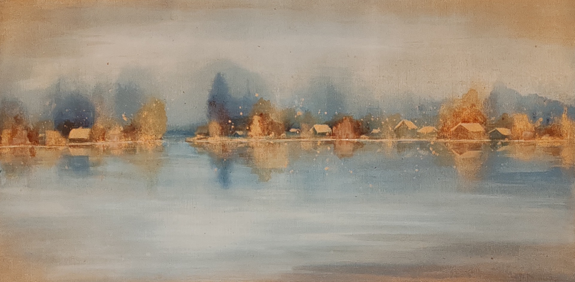 SYKSYN KULTA. Akryylimaalaus kankaalle 80x40cm. 200€