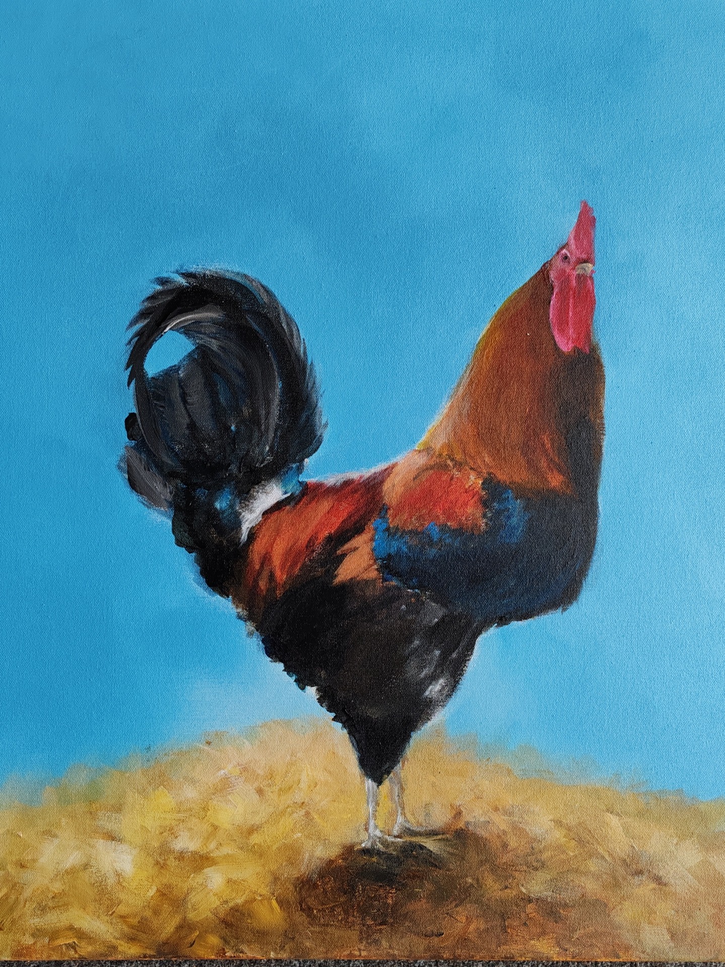 TUNKIOLLA. Akryylimaalaus kankaalle 55x65cm. 120€