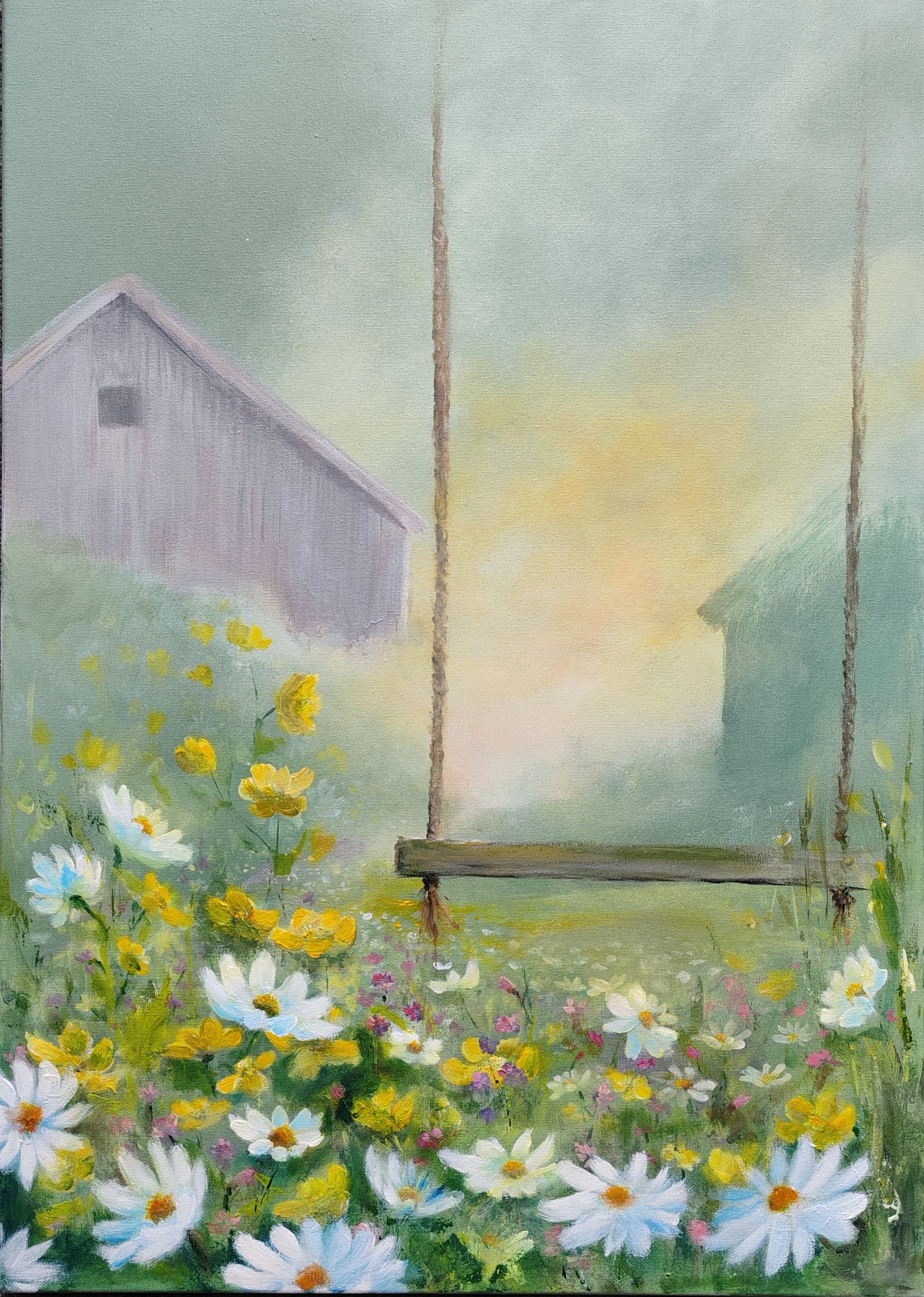 KAUAN SITTEN. Akryylimaalaus kankaalle 50x70cm. 220€