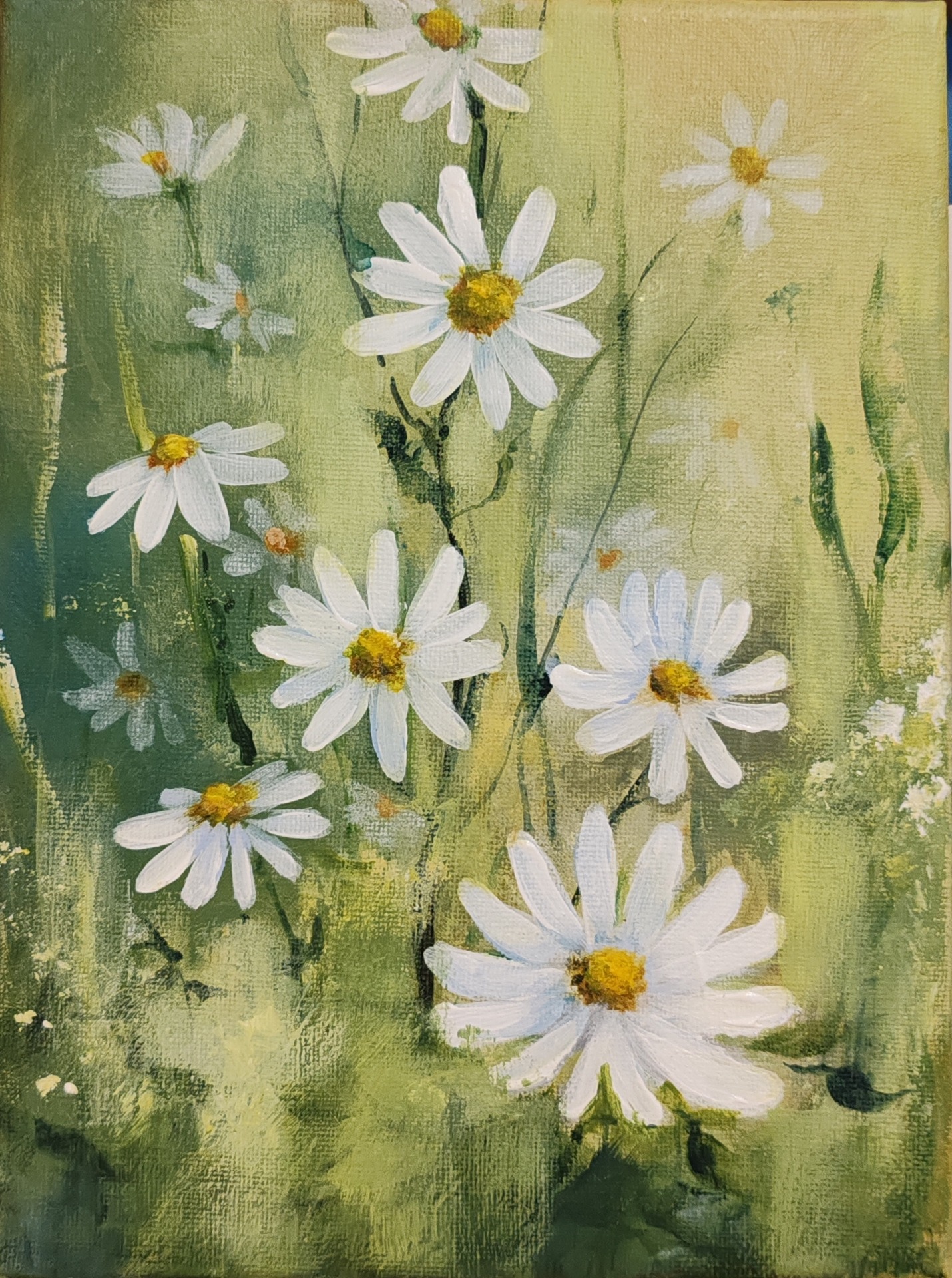 Pieni KESÄSÖPÖ. Akryylimaalaus kankaalle 18x24cm. 50€
