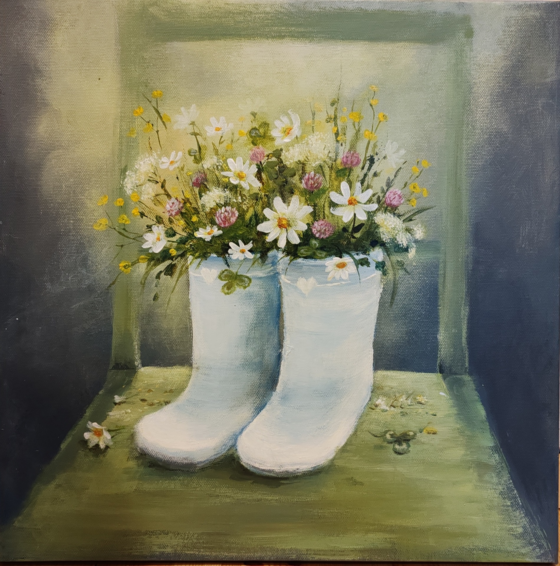 UUSI TEHTÄVÄ. Akryylimaalaus kankaalle 40x40cm. 195€