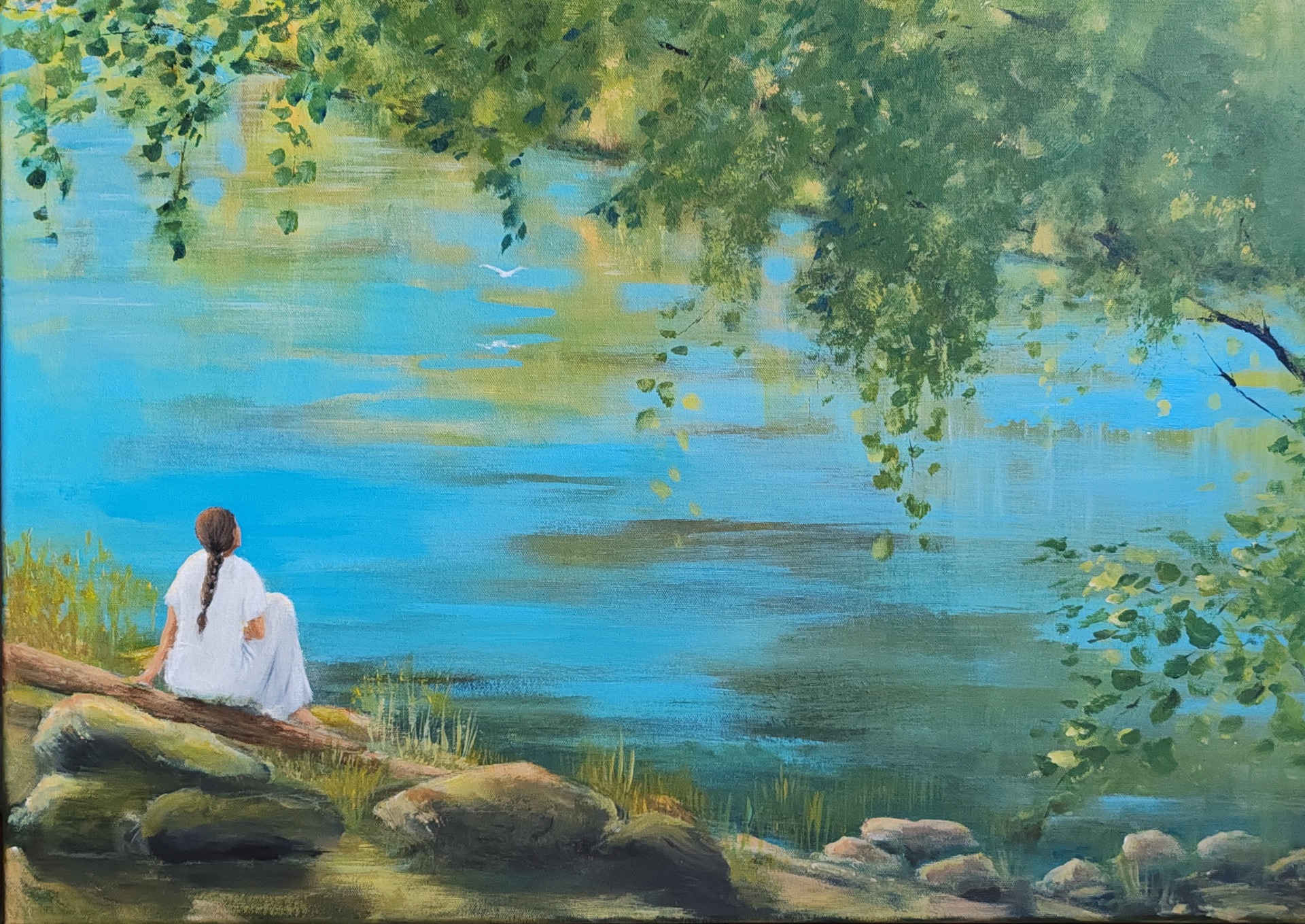 JOEN TÖRMÄLLÄ. Akryylimaalaus kankaalle 70x50cm. 300€