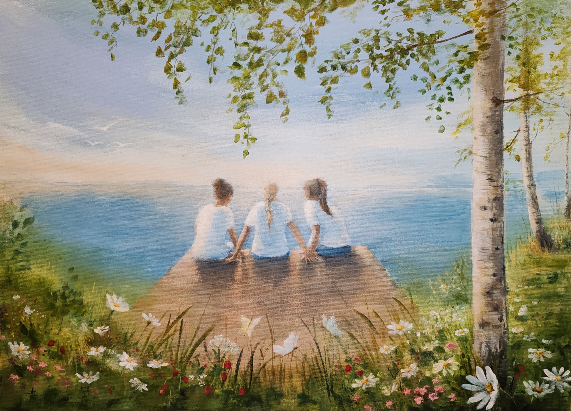 Akryylimaalaus kankaalle 70x50cm. (TILAUSTYÖ)