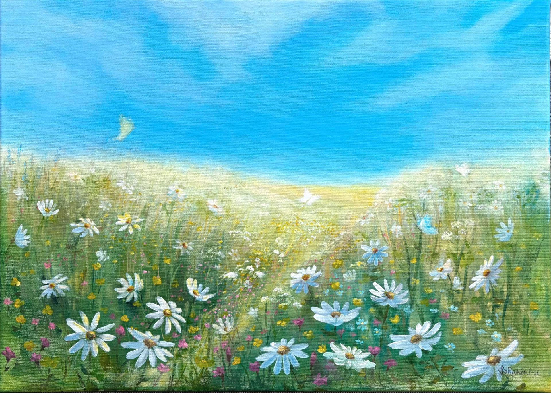 Akryylimaalaus kankaalle 70x50cm. (TILAUSTYÖ)