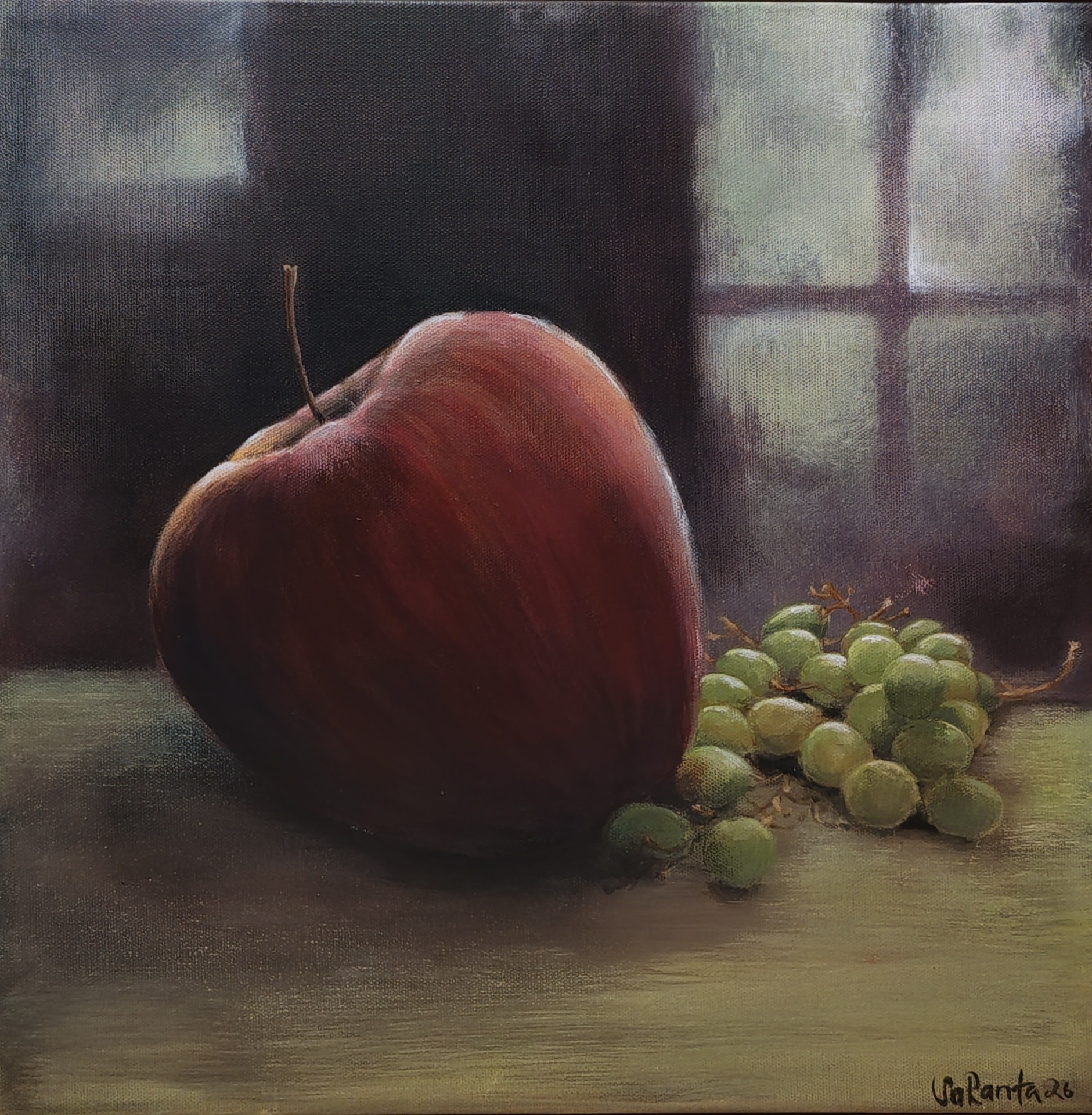 OMPPU JA RYPÄLEET. Akryylimaalaus kankaalle 40x40cm. 170€