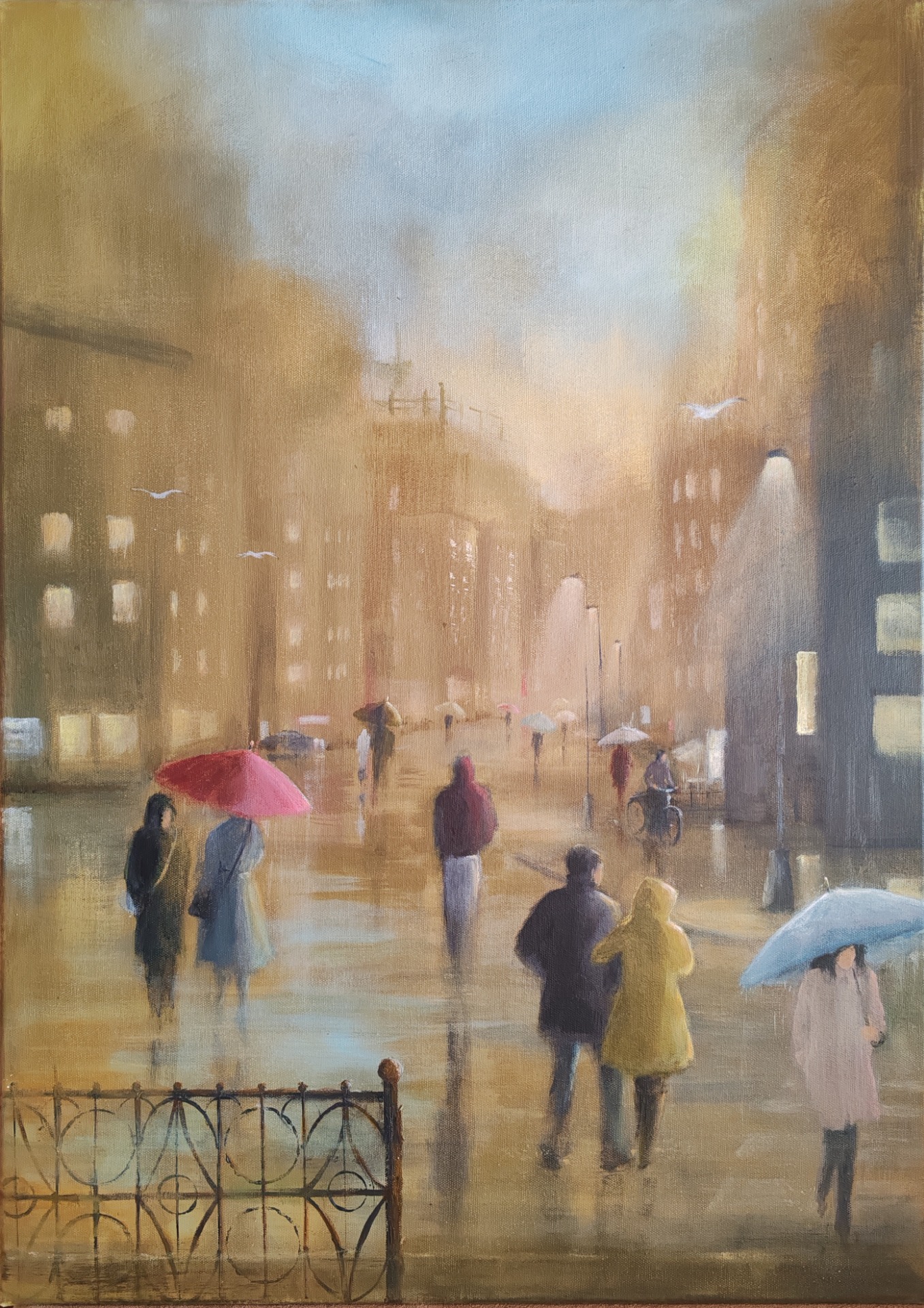 SYYS-SUNNUNTAI. Akryylimaalaus kankaalle 50x70cm. 330€ (MYYTY)